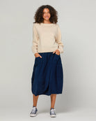 Cord Guru Skirt Midnight Blue Skirts Boom Shankar