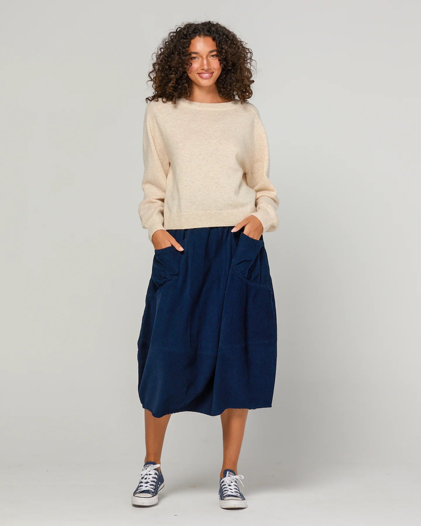 Cord Guru Skirt Midnight Blue Skirts Boom Shankar