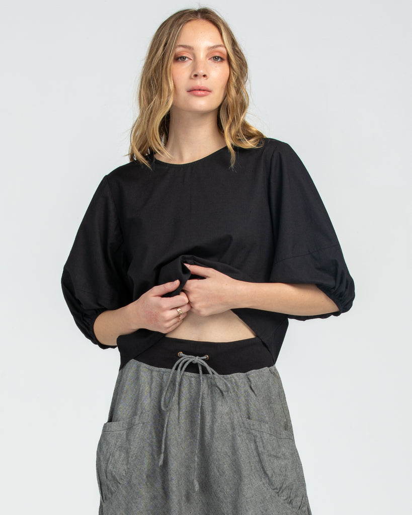 Guru Skirt Winter Black Chambray - Global Free Style