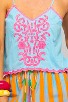 Ahana Singlet Sky Blue Tops Boom Shankar