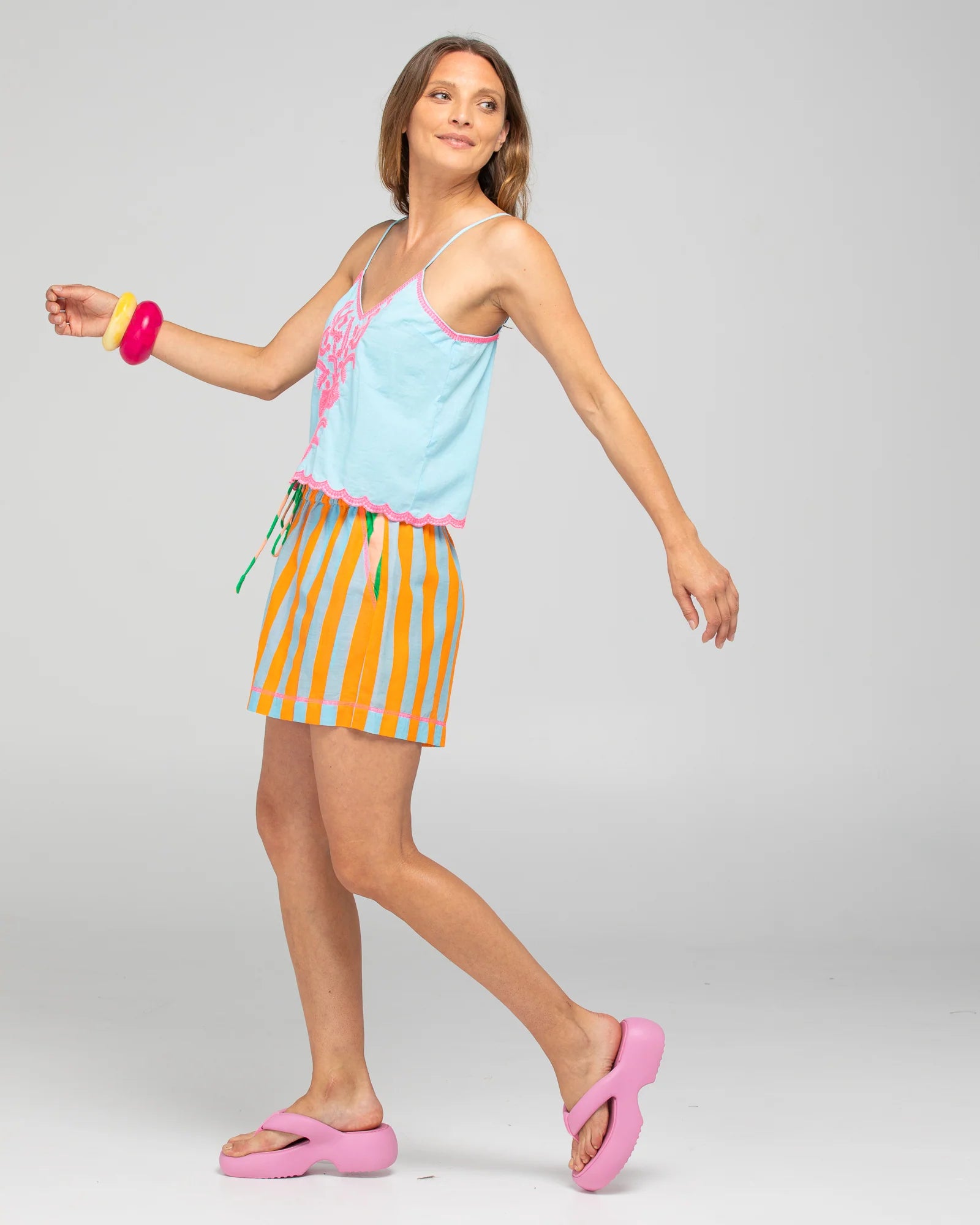 Ahana Singlet Sky Blue Tops Boom Shankar