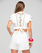 Bella Wrap Top White Multi Tops Boom Shankar