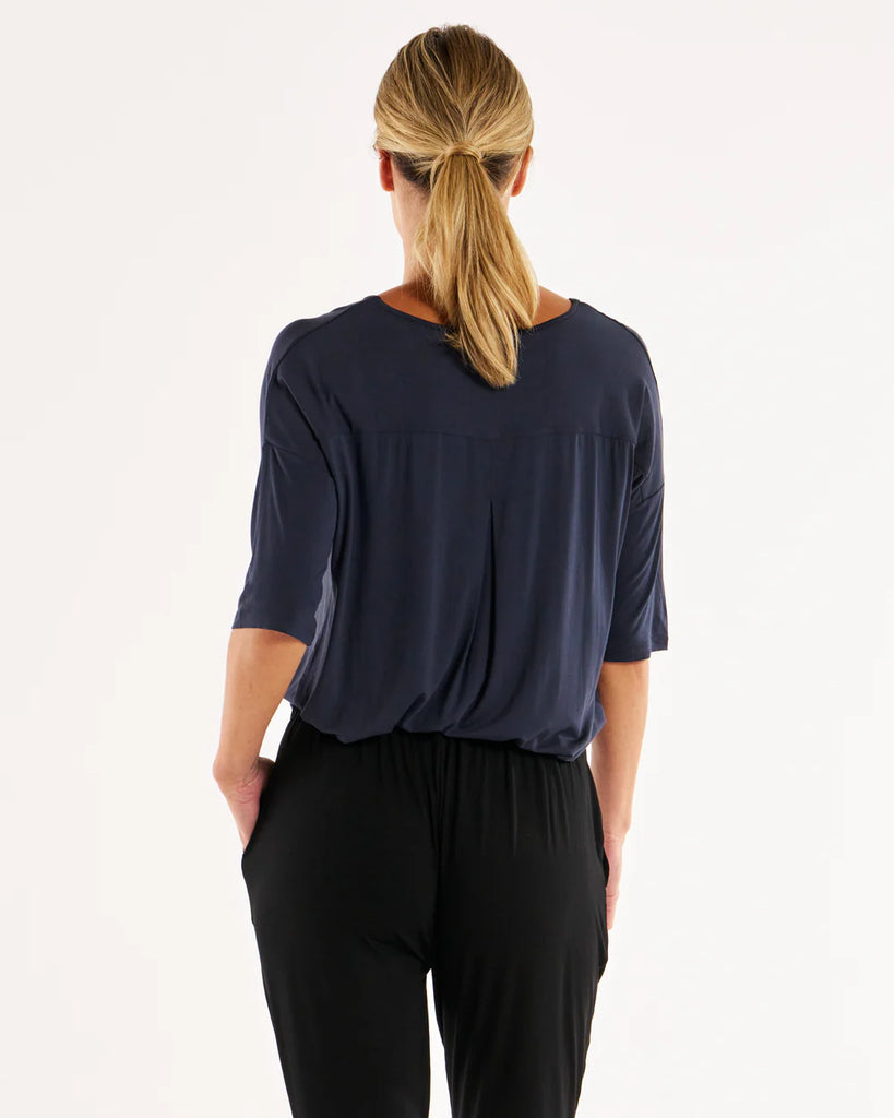 Brielle Bamboo V-Neck Tee Petrol Tops Betty Basics   