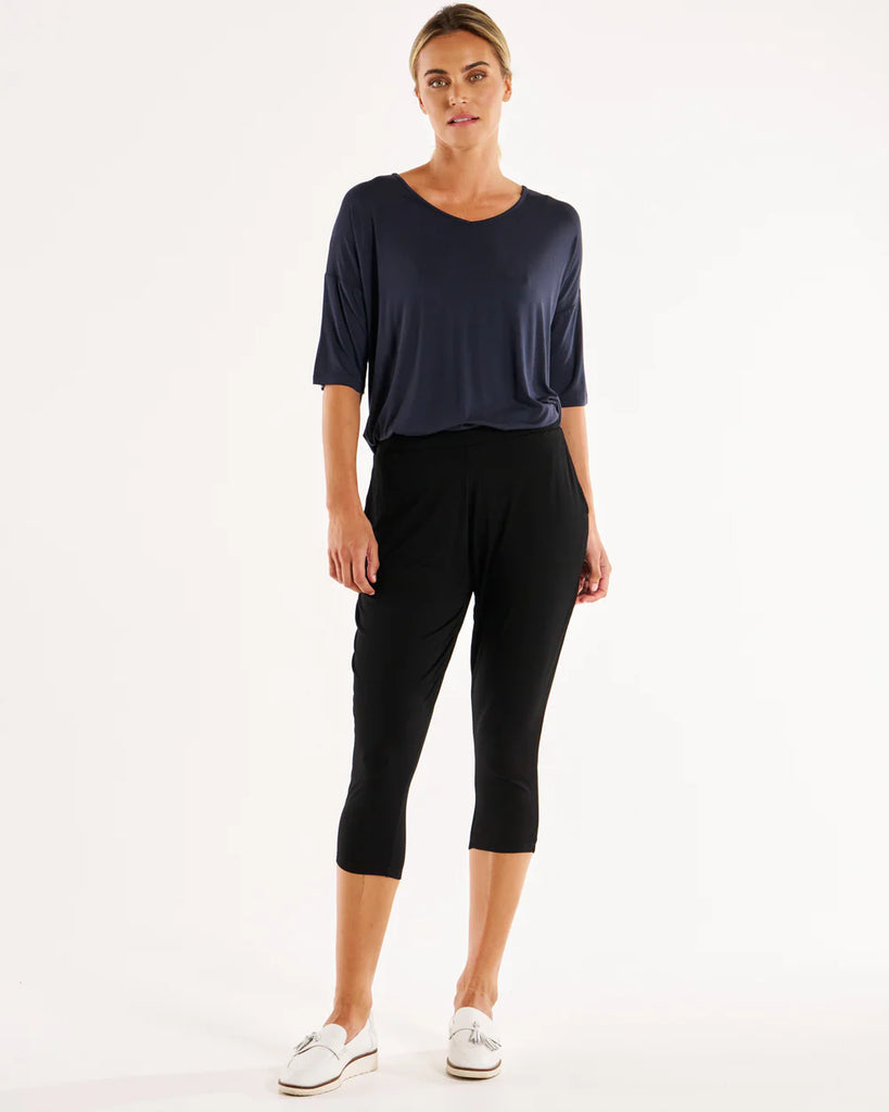 Brielle Bamboo V-Neck Tee Petrol Tops Betty Basics 6  