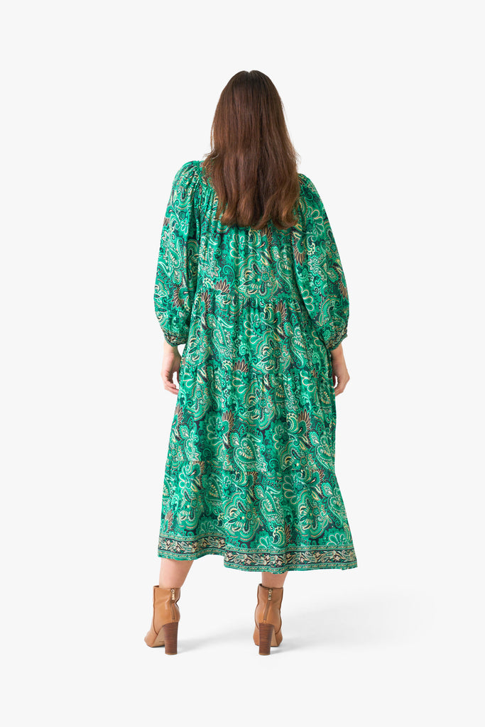 Reyes Dress Green Print Dresses Boho