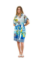 Lemon Breeze Shirt Dress Blue Coast Dresses Boho S(8-10)