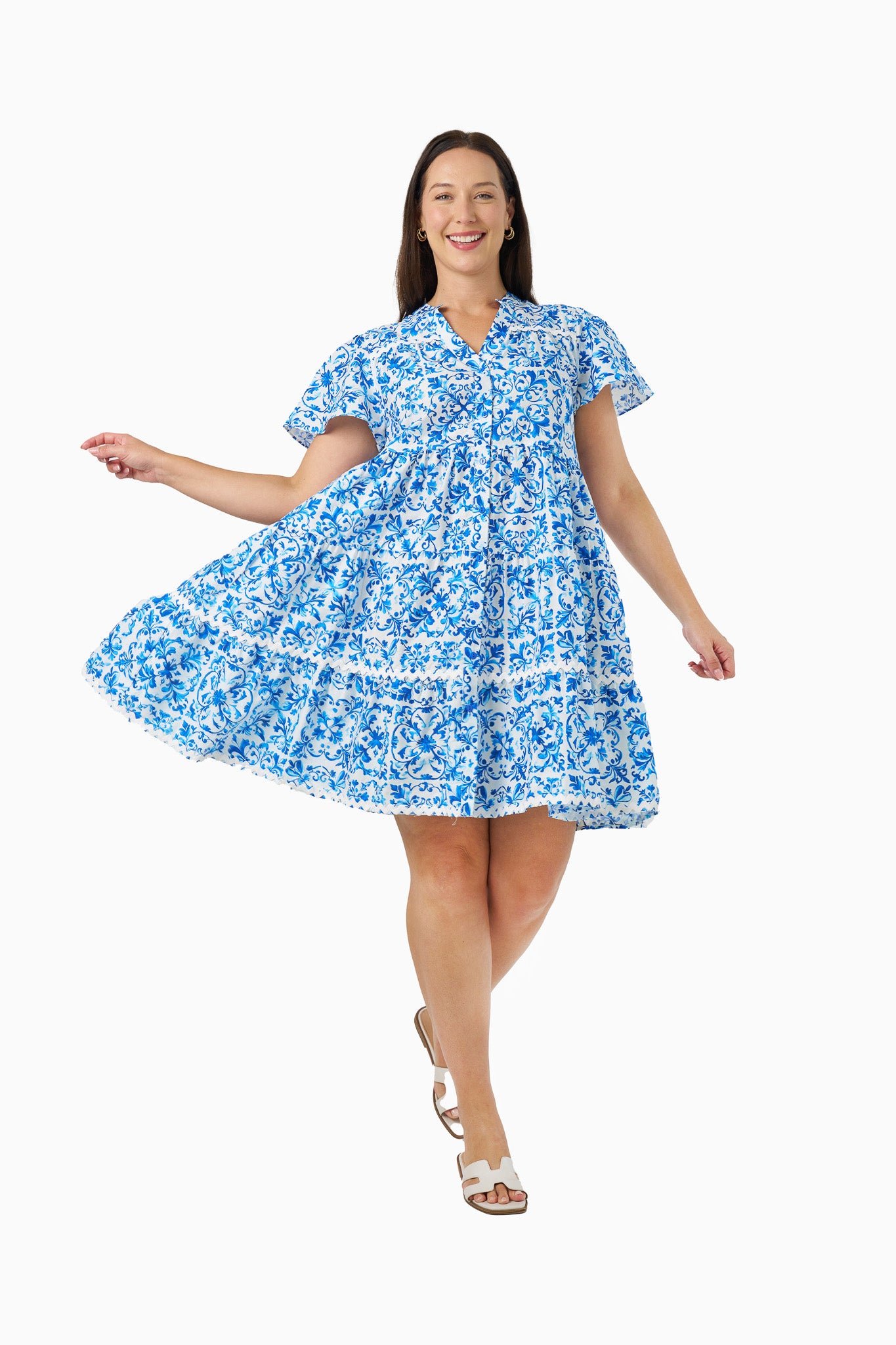 Ameera Dress Porcelain Print Dresses Boho