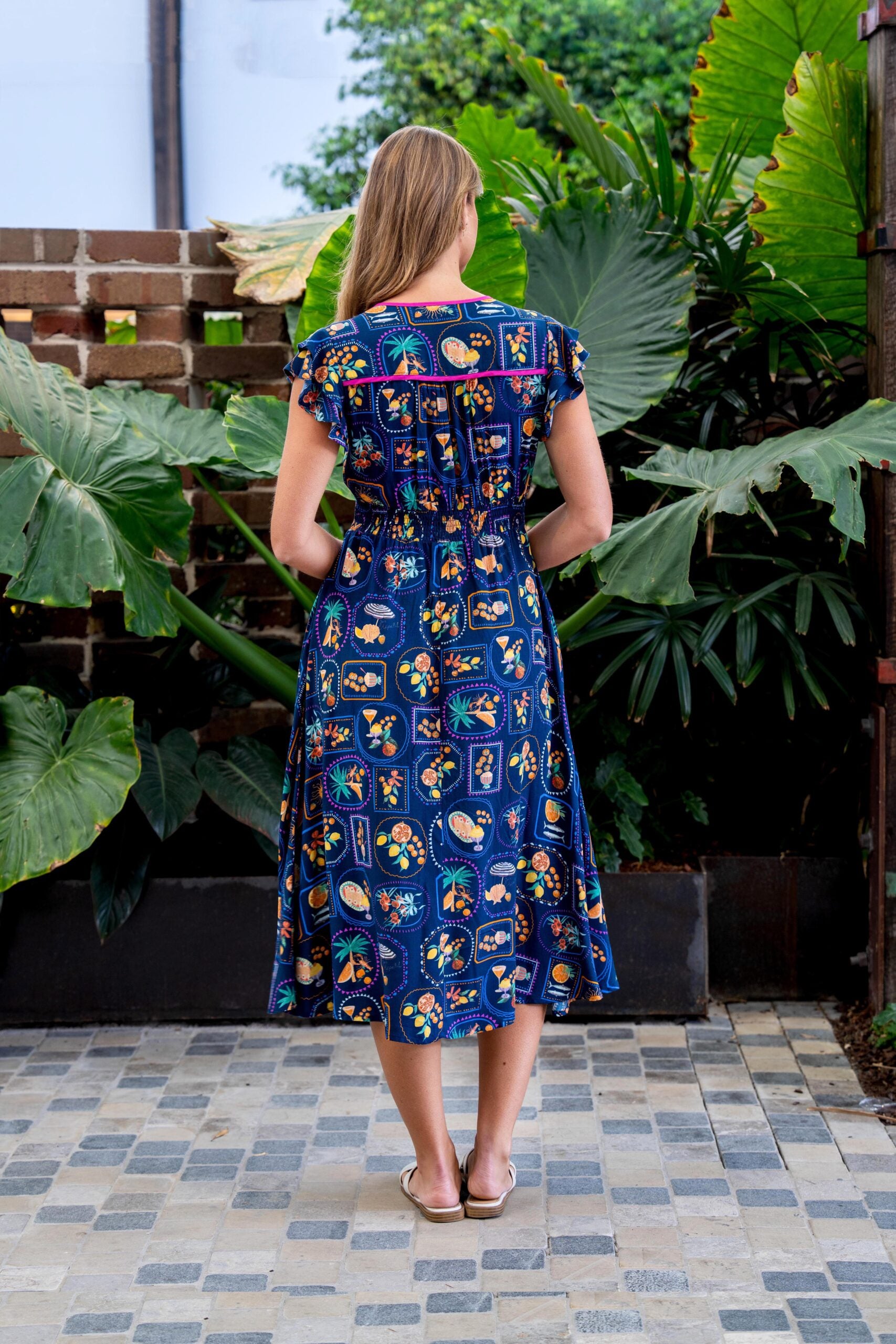 Lance Midi Dress Navy Print Dresses Boho