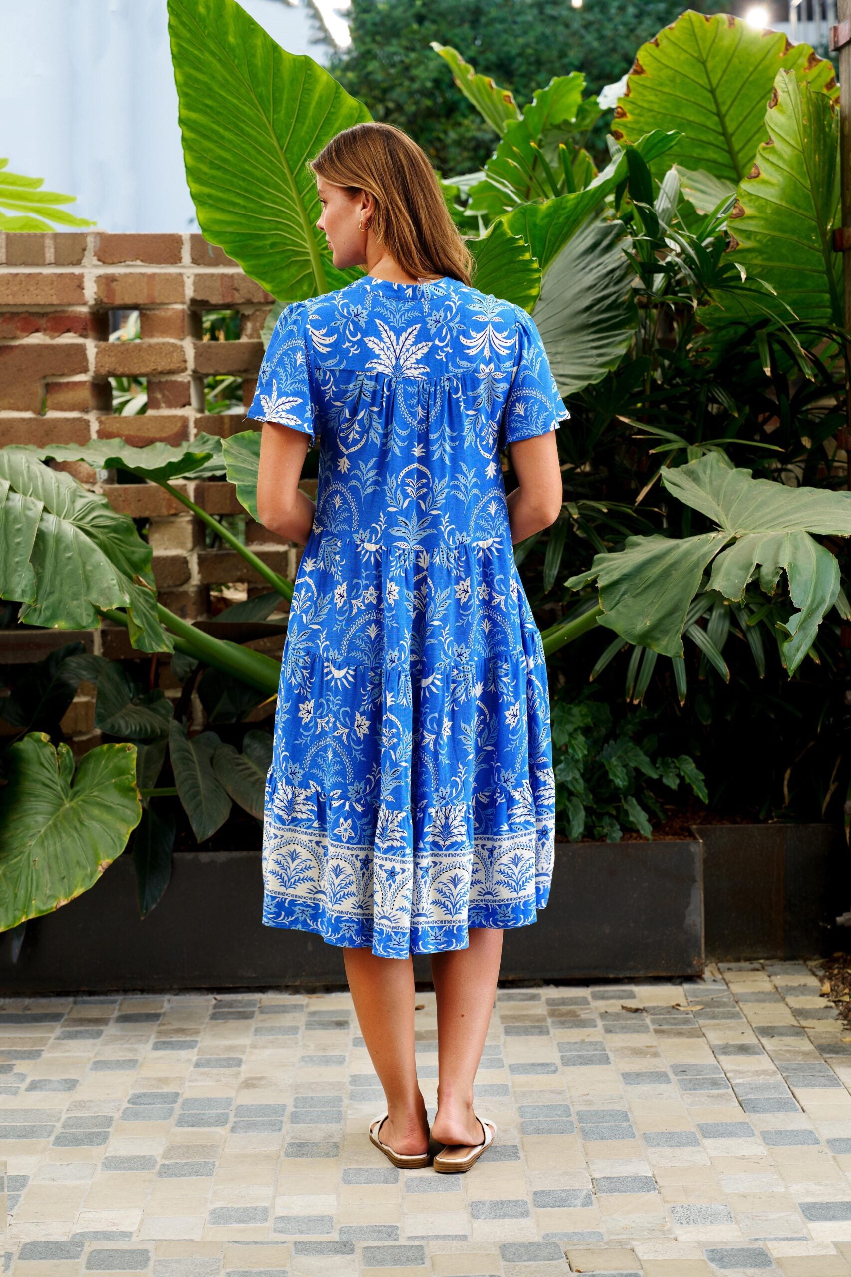 Lyons Dress Blue Print Dresses Boho