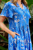 Lyons Dress Blue Print Dresses Boho