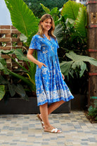 Lyons Dress Blue Print Dresses Boho