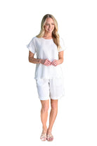 Raffle SL & Hem Linen Top White Tops Cali & Co S/M