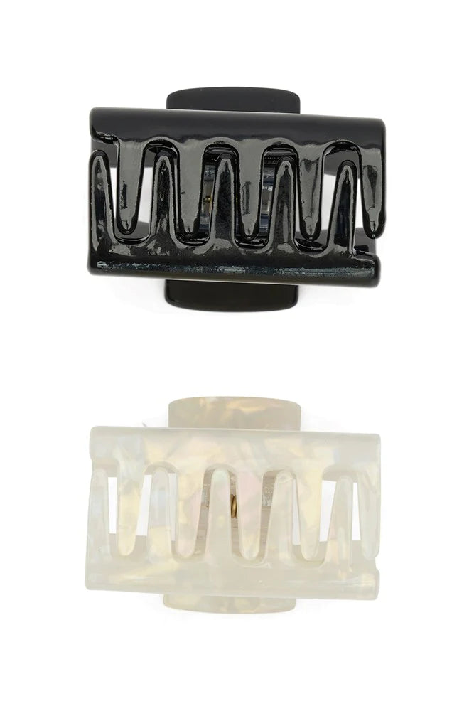 Ellie Small Hair Claw Set Black/White - Global Free Style