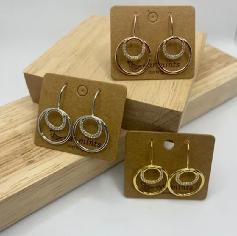 Cubic & Plain Double Circle FH Earrings Earrings Fabienne Gold