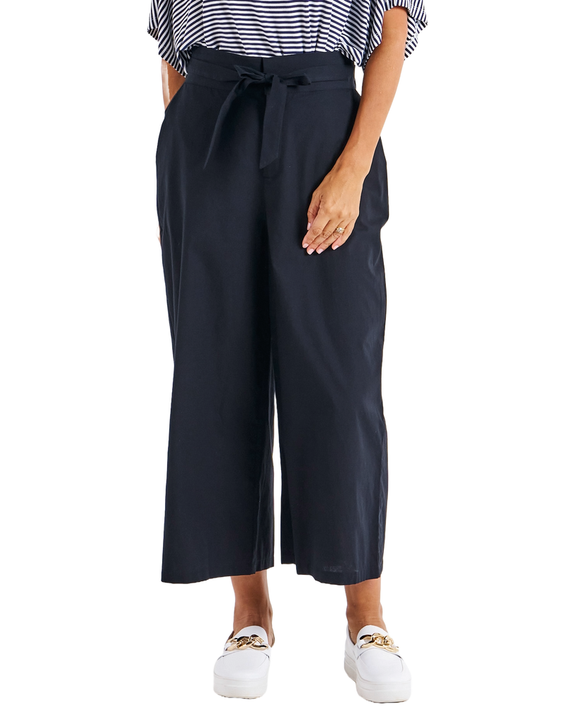 Cabo Crop Pant Black Bottoms Betty Basics 6  