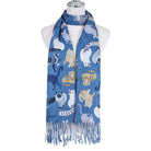 Cat Scarf Blue Scarves and Sarongs Ivys   
