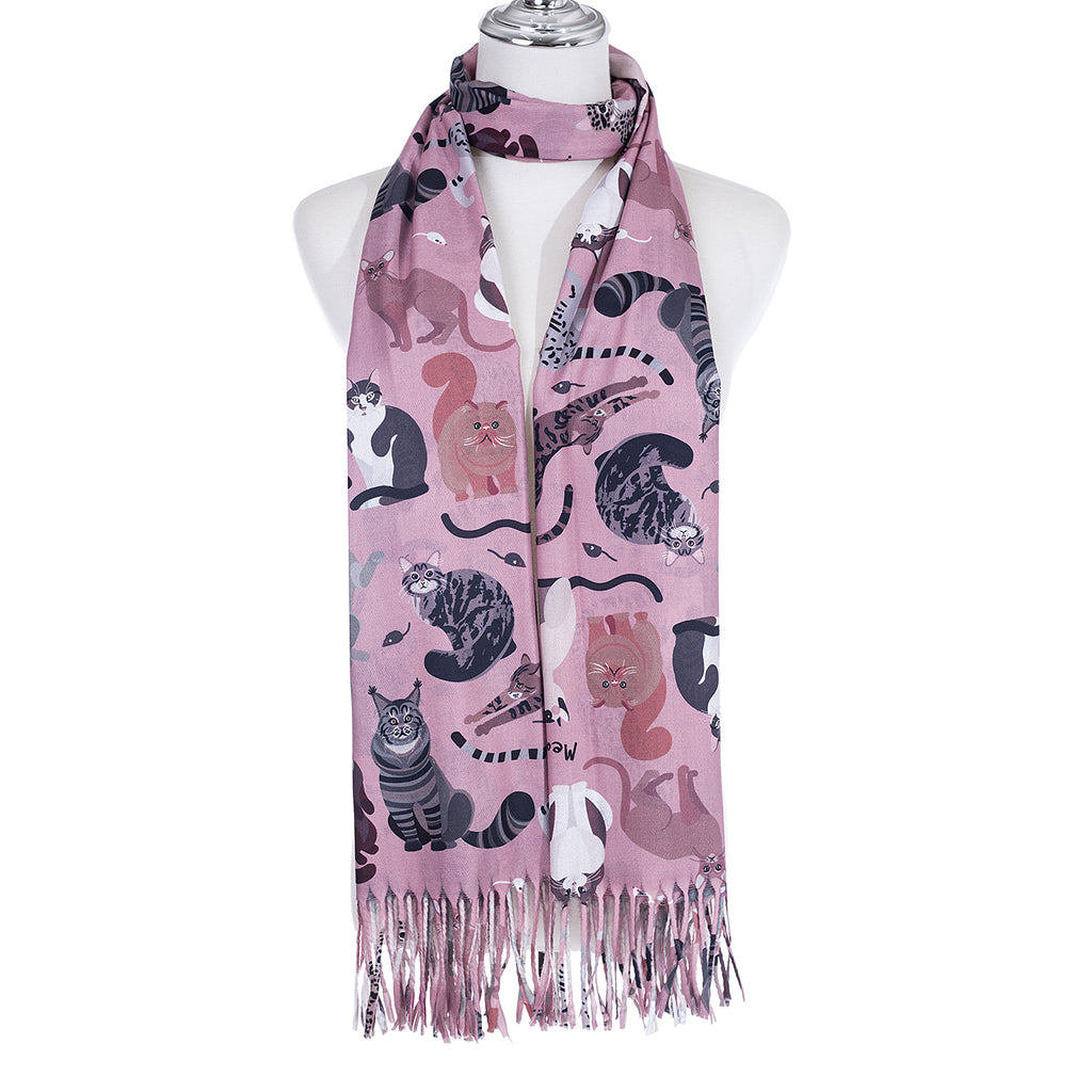 Cat Scarf Blush Pink Scarves and Sarongs Ivys   