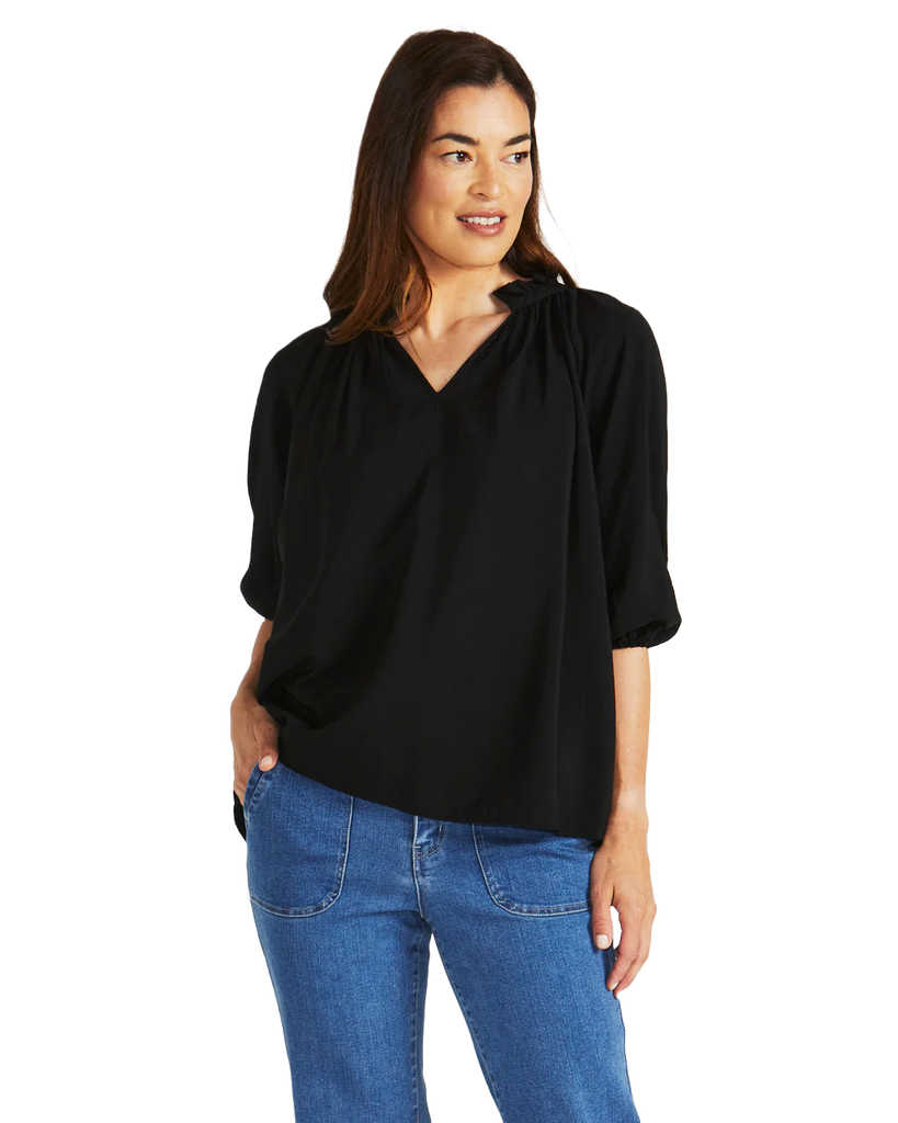 Cecilia Blouse Black Tops Betty Basics   