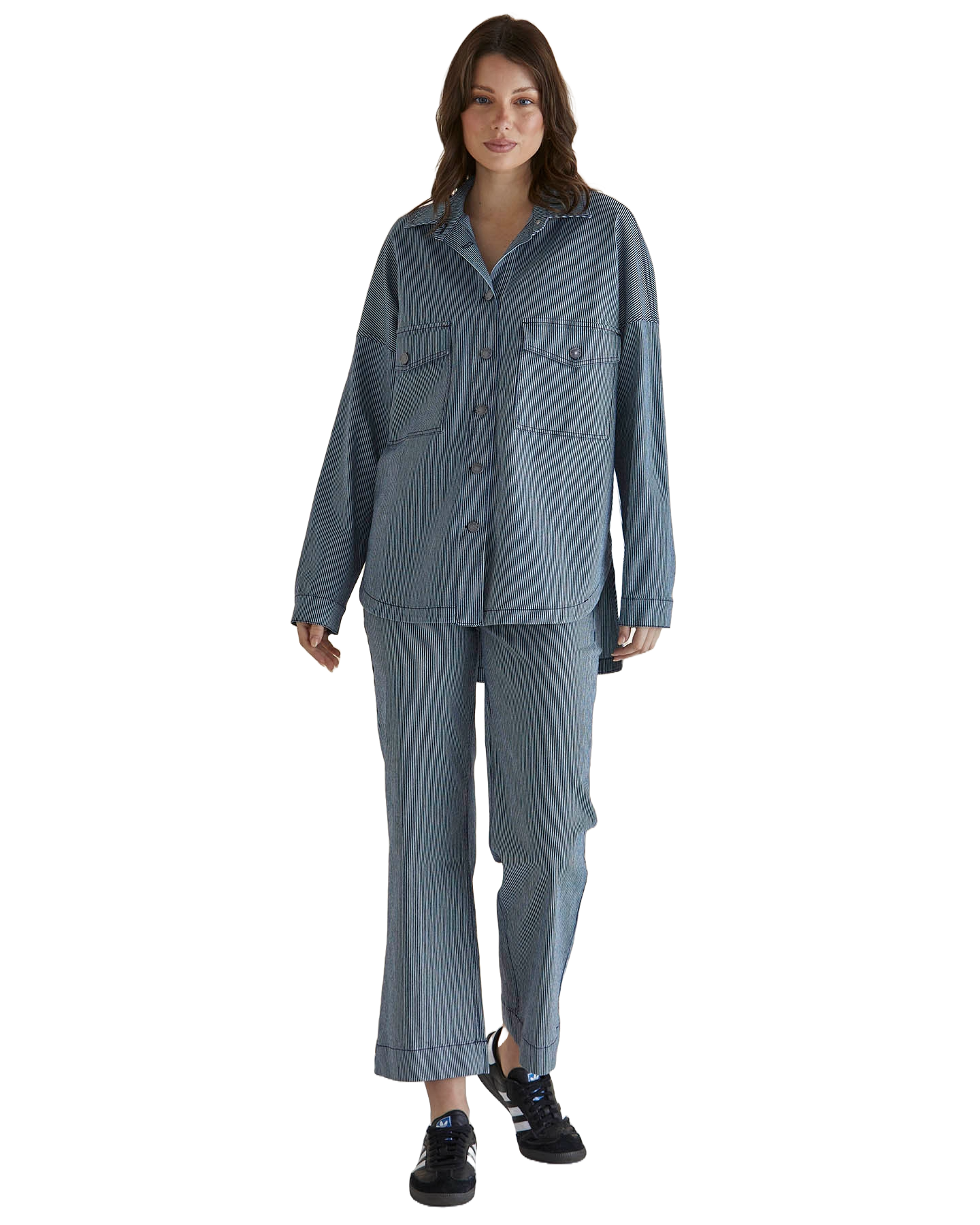 Cherry Denim Shirt - Pinstripe Tops Betty Basics 6