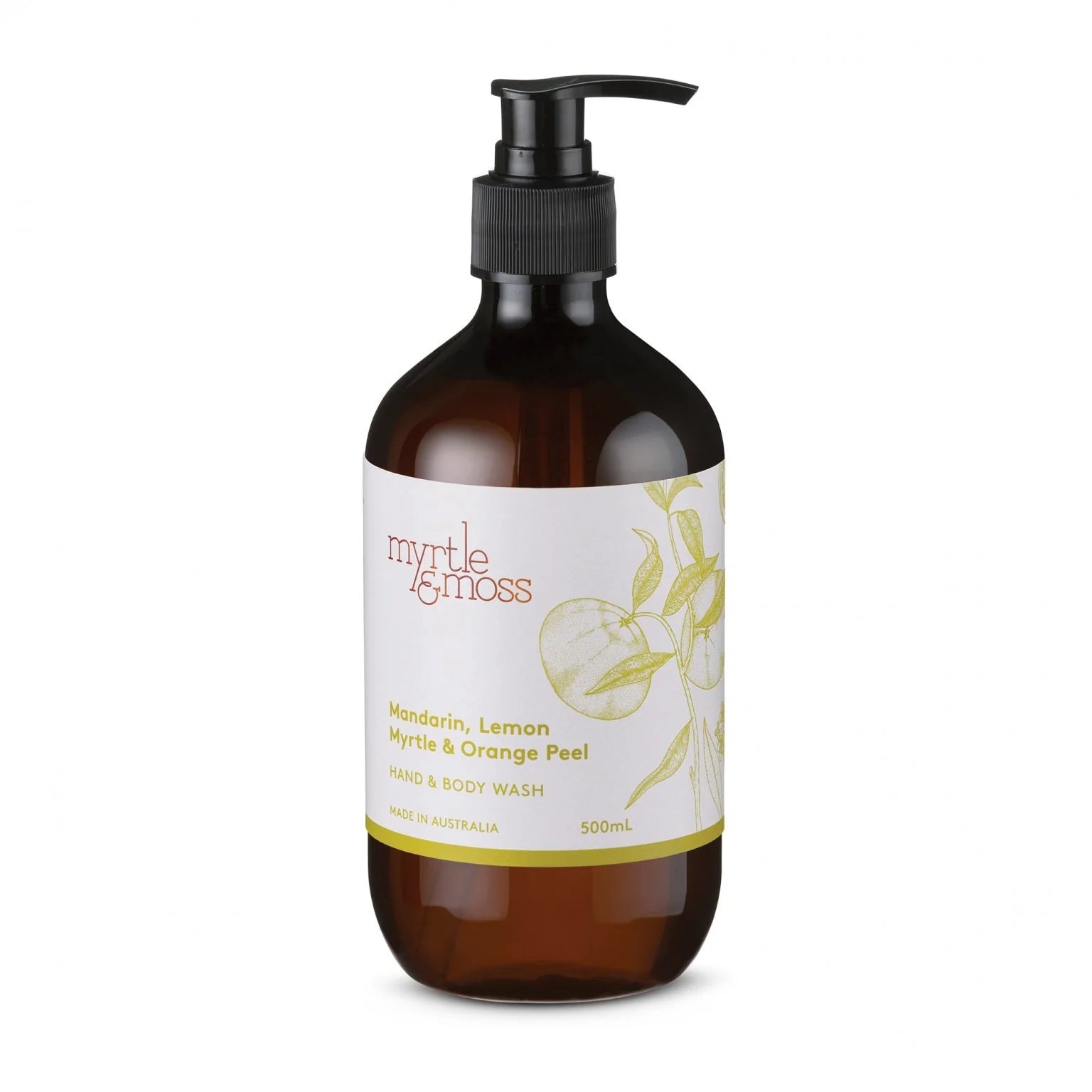 Hand & Body Wash 500mL Citrus - Mandarin Lemon Myrtle & Orange Peel Body Myrtle & Moss