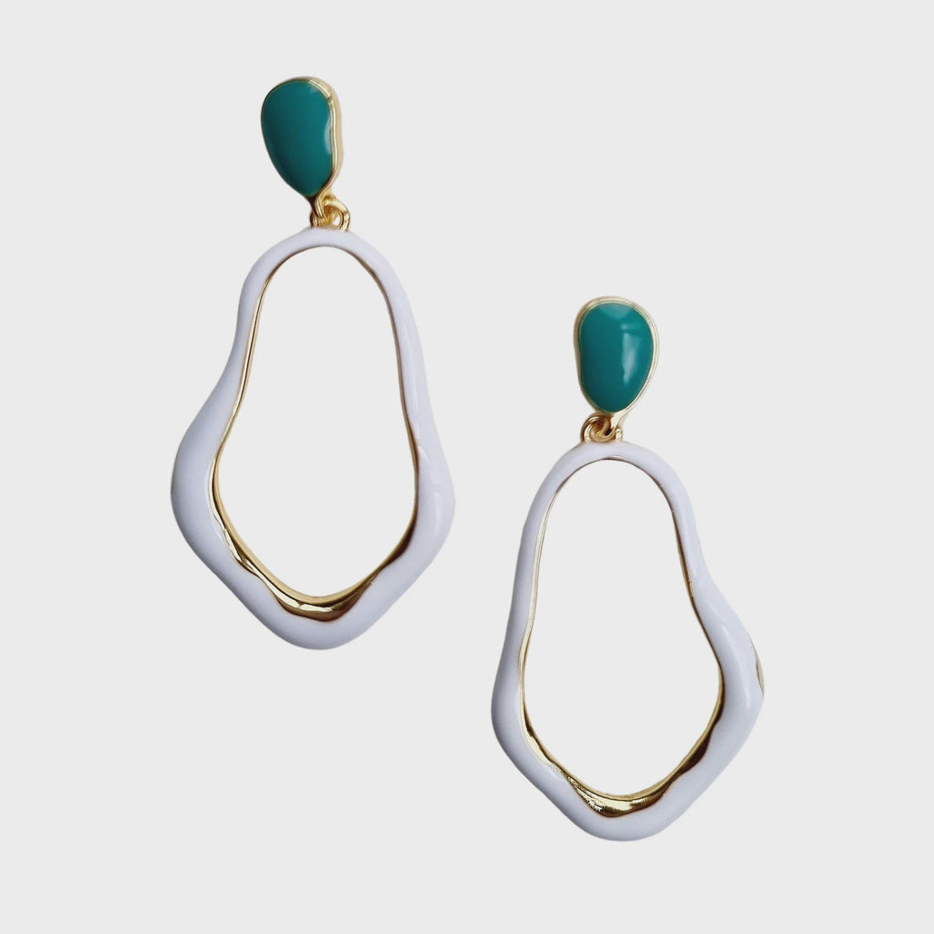 Clarissa Enamel Earring White Earrings Zoda   