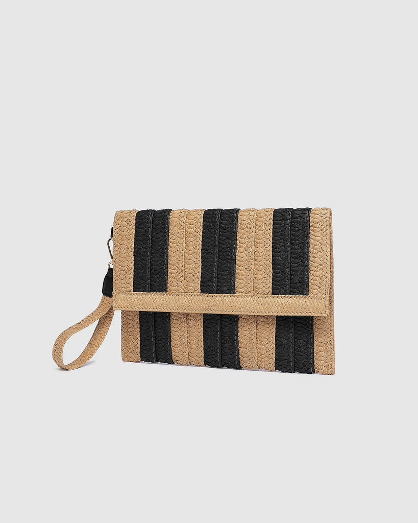 Coco Clutch Natural Black Stripe Bags and Purses Louenhide