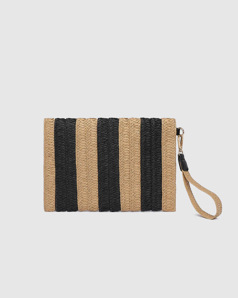 Coco Clutch Natural Black Stripe Bags and Purses Louenhide