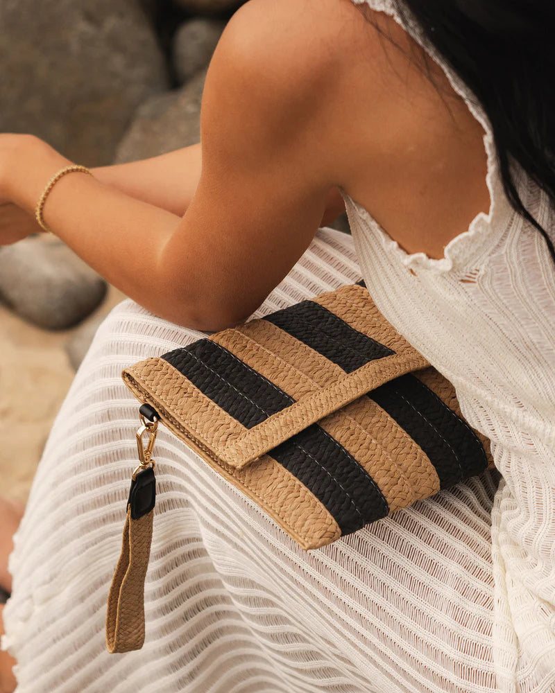 Coco Clutch Natural Black Stripe Bags and Purses Louenhide