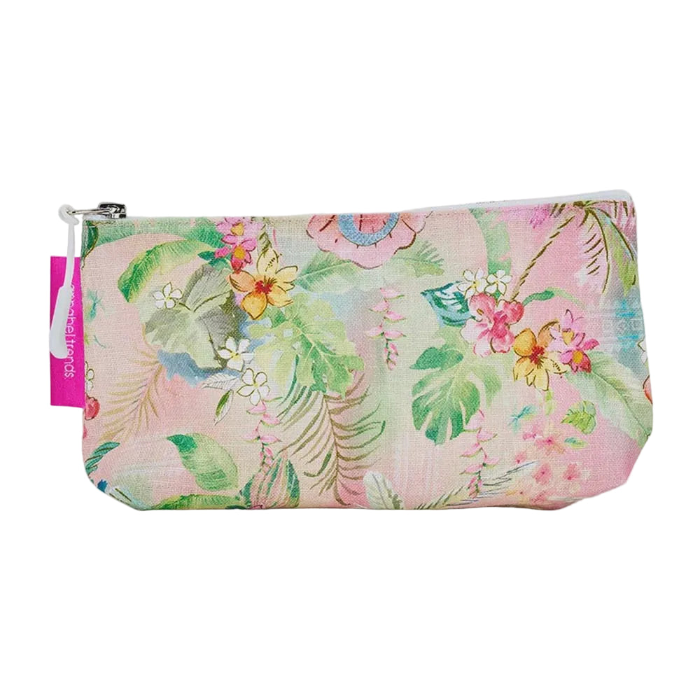Cosmetic Bag Linen Cotton Small Tiki Island Bags and Purses Annabel Trends