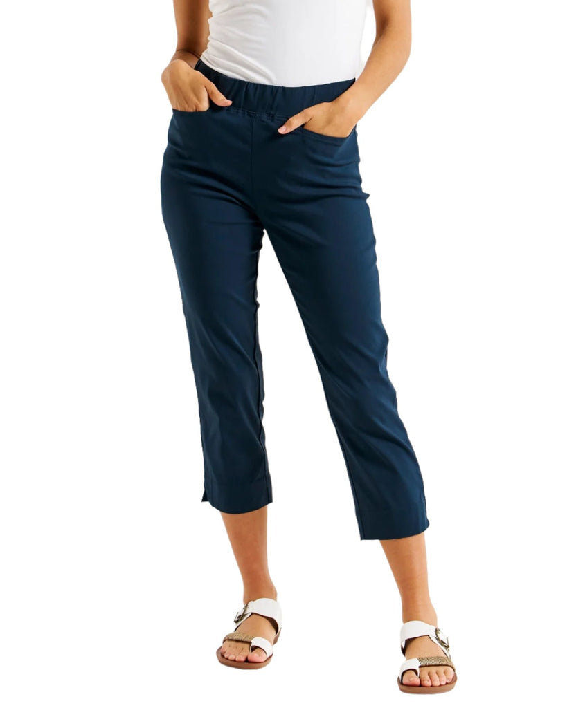 Crop Bengaline Pant Navy Bottoms Betty Basics 6  