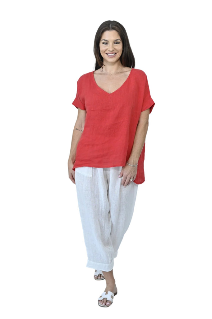 Polly Top Red Tops Cali & Co S/M(8-10)  