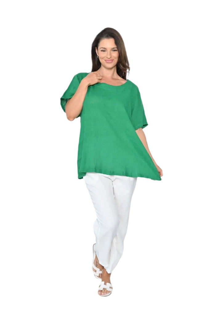 Clare Top Green Tops Cali & Co S/M(8-10)  