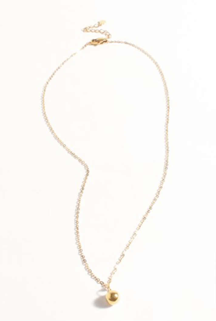Dainty Ball Charm Necklace Gold Necklaces Adorne
