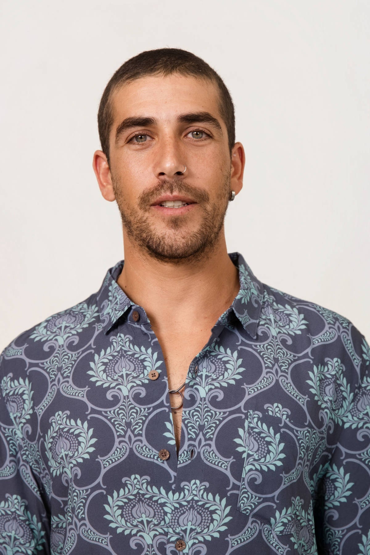 Damask Blue Vine Mens Shirt Mens Tops Skumi