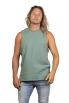Dusty Jade Organic Cotton Tank Top Mens Tops Skumi S
