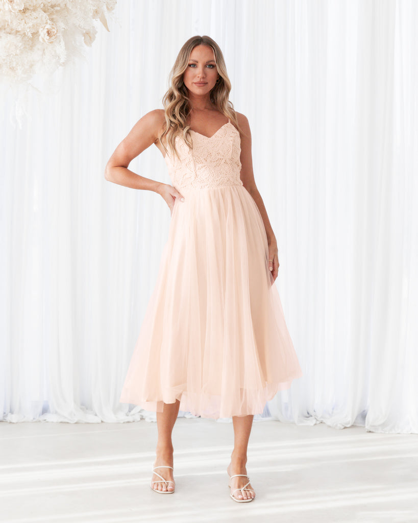 Duo Dress Champagne Pink Dresses Ebby and I 10 (M)  