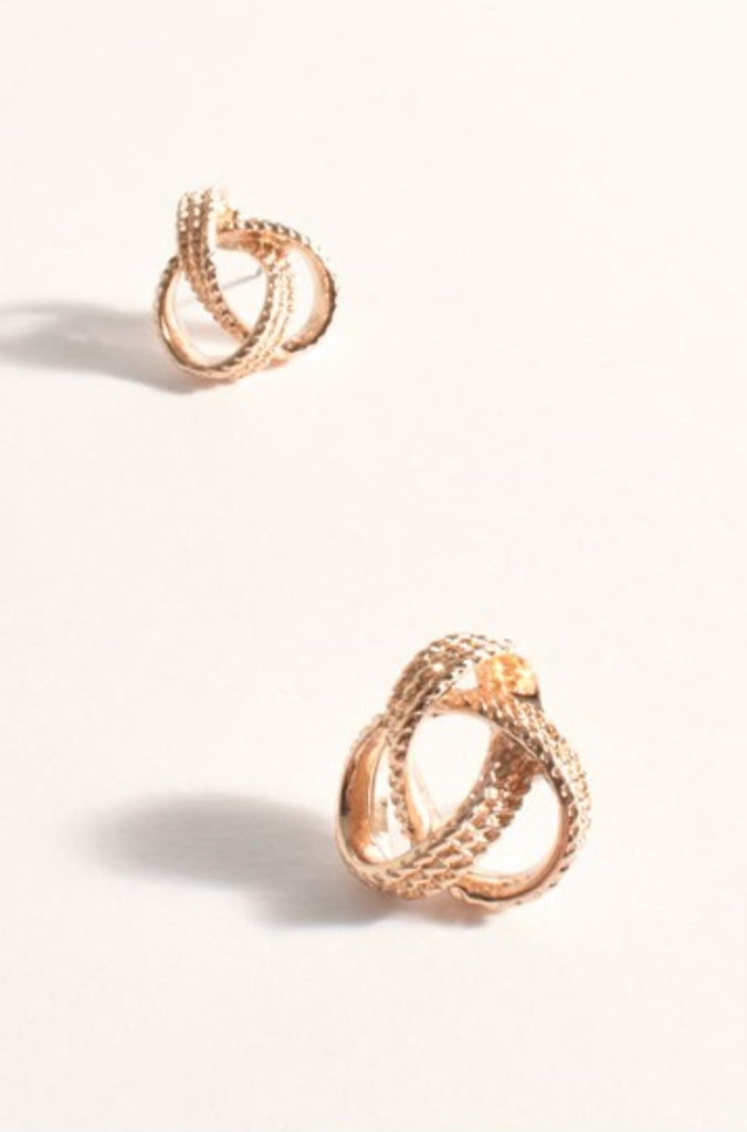 Textured Knot Earrings Gold Earrings Adorne   