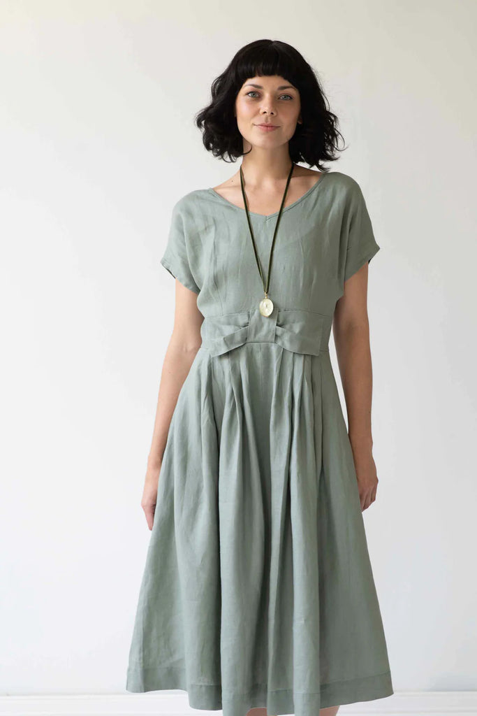 Eloise Short Sleeved Dress in Slate - Global Free Style
