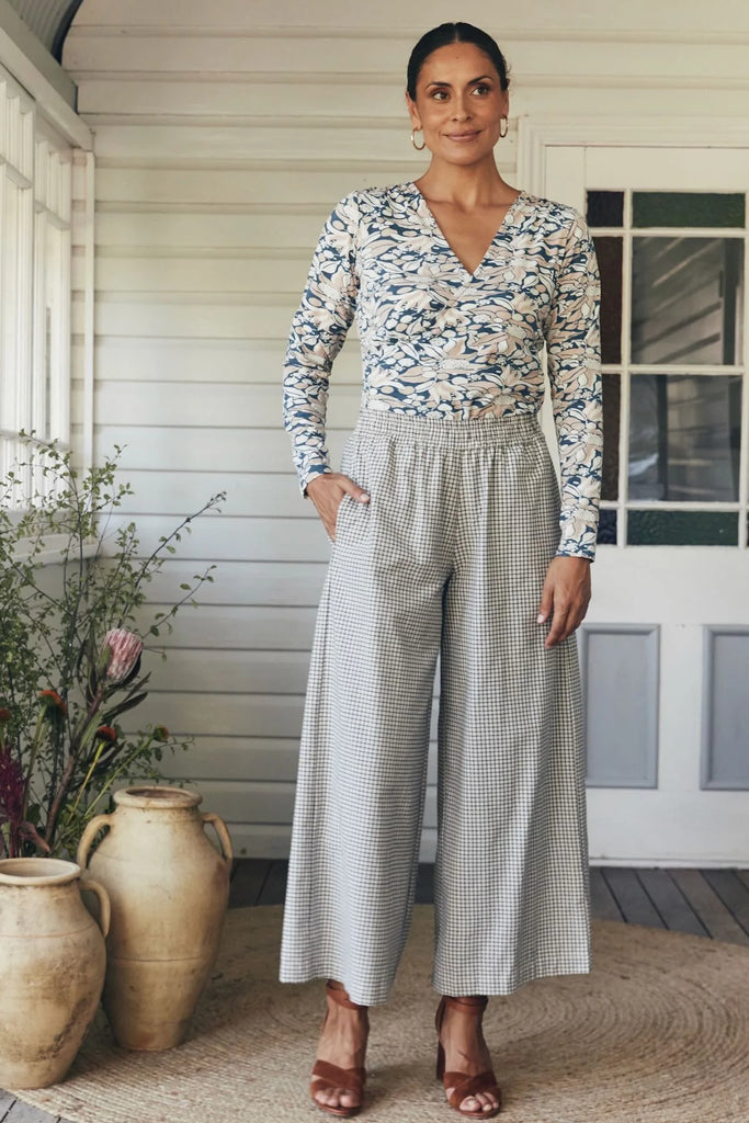 Esti Trouser White Check Bottoms MahaShe