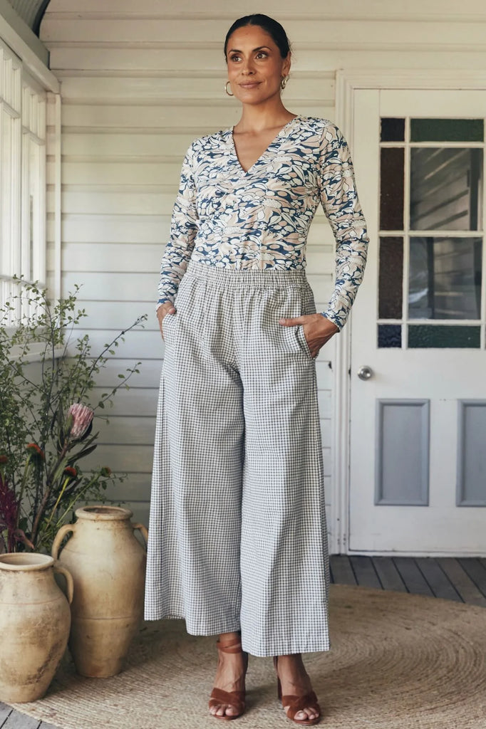 Esti Trouser White Check Bottoms MahaShe