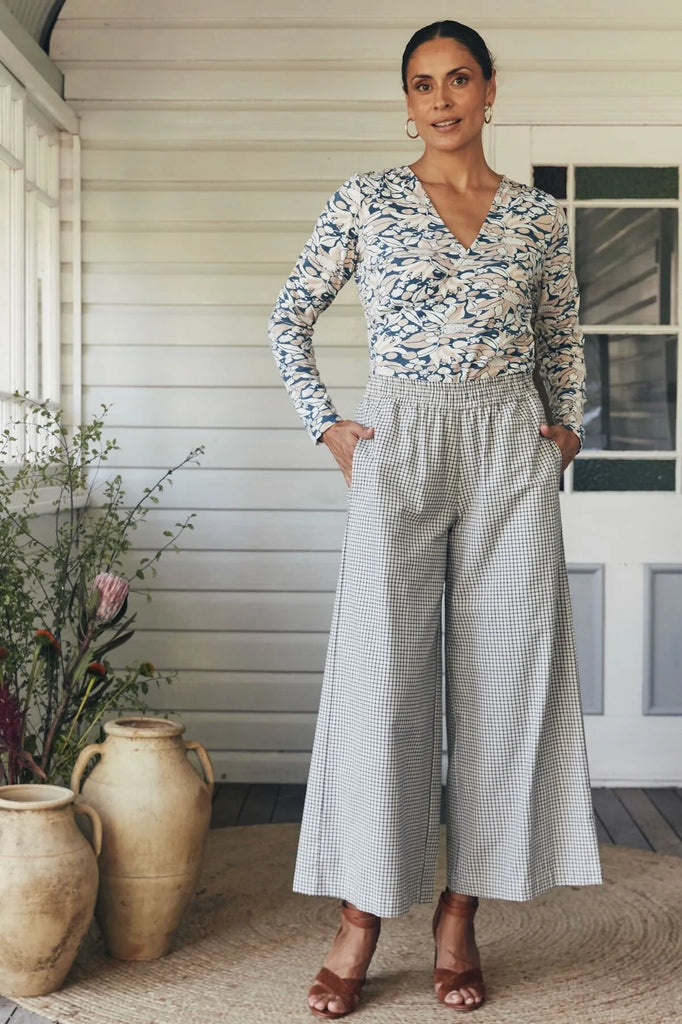 Esti Trouser White Check Bottoms MahaShe