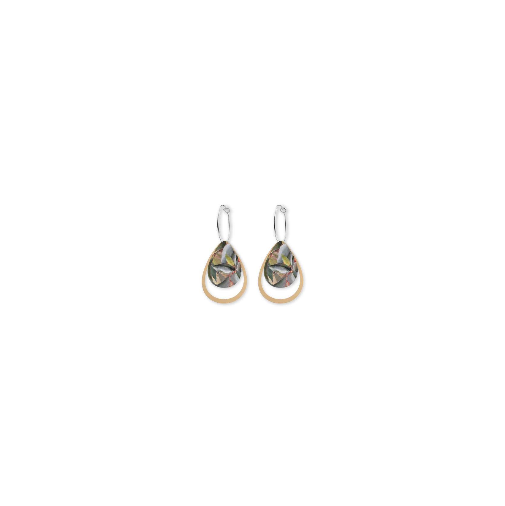 Eucalyptus Ellis Rowan Layered Iconic Outline Drop Earring Earrings Moe Moe