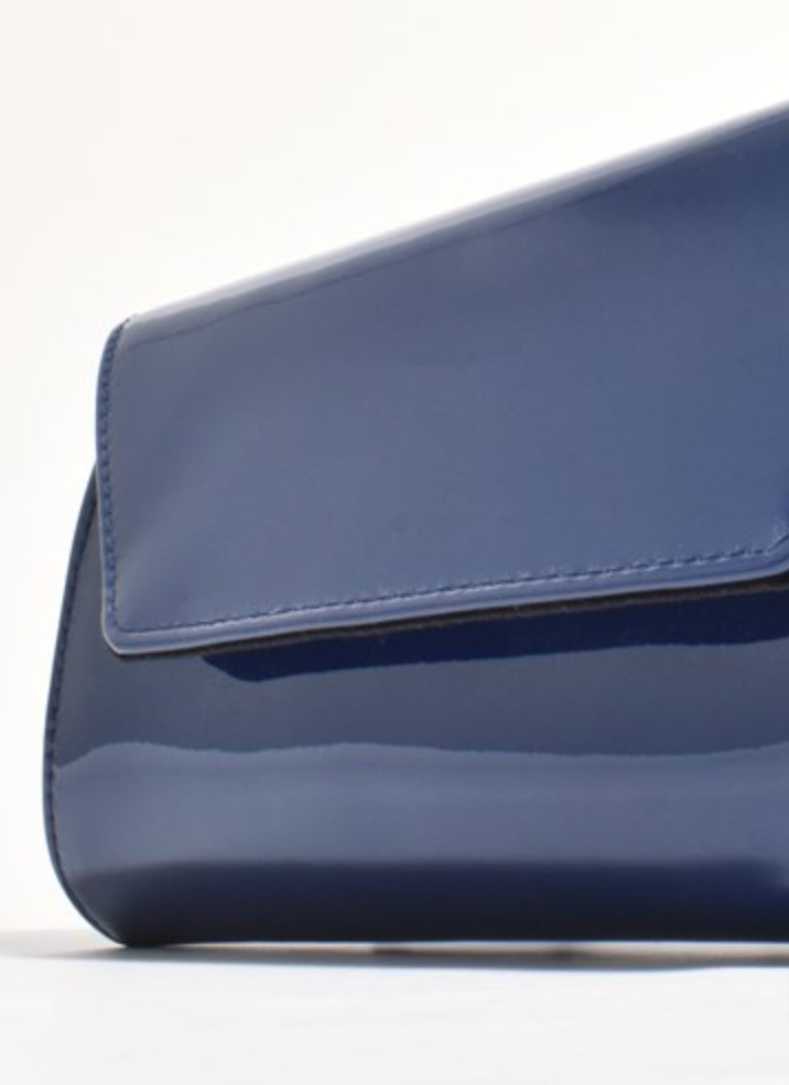 Suzie Gloss Fold Over Clutch Navy Bags and Purses Adorne   