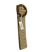 Evie Stretch Belt Striped Camel - Global Free Style