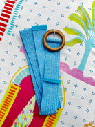Evie Stretch Belt Light Blue Belts Evie Clare