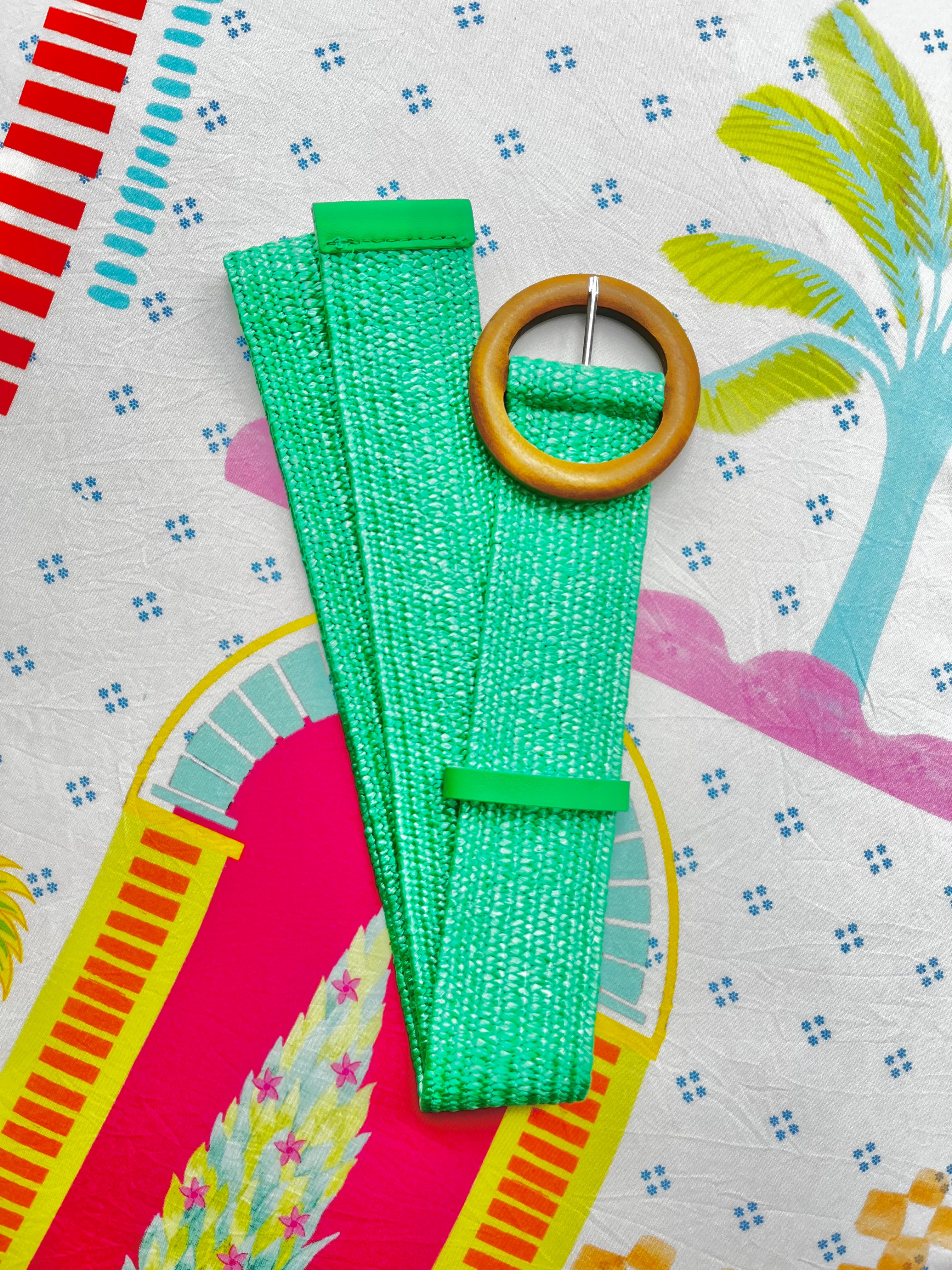 Evie Stretch Belt Light Green Belts Evie Clare
