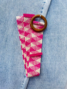 Evie Stretch Belt Striped Pink Belts Evie Clare