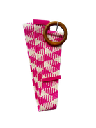 Evie Stretch Belt Striped Pink Belts Evie Clare