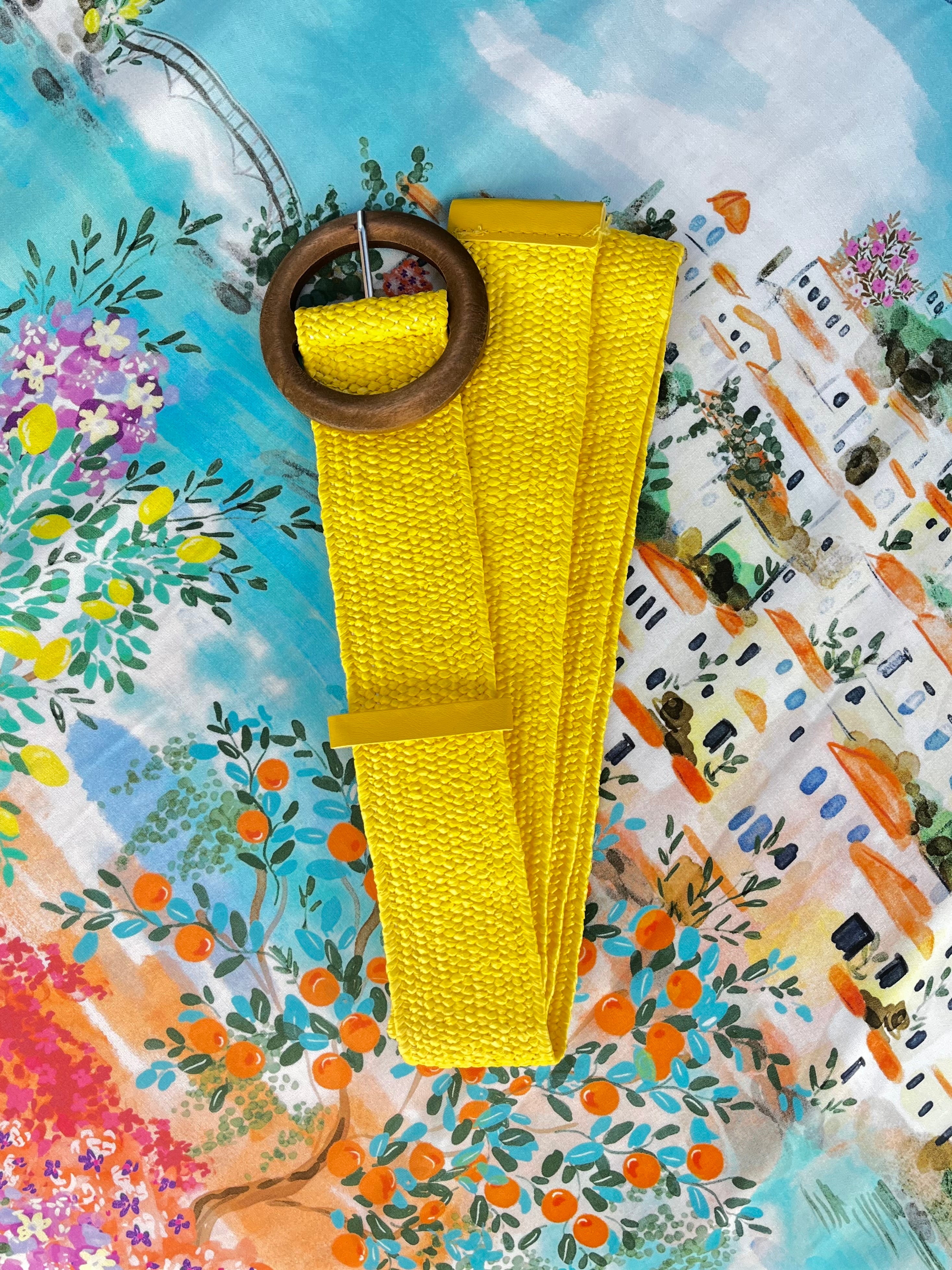 Evie Stretch Belt Yellow Belts Evie Clare