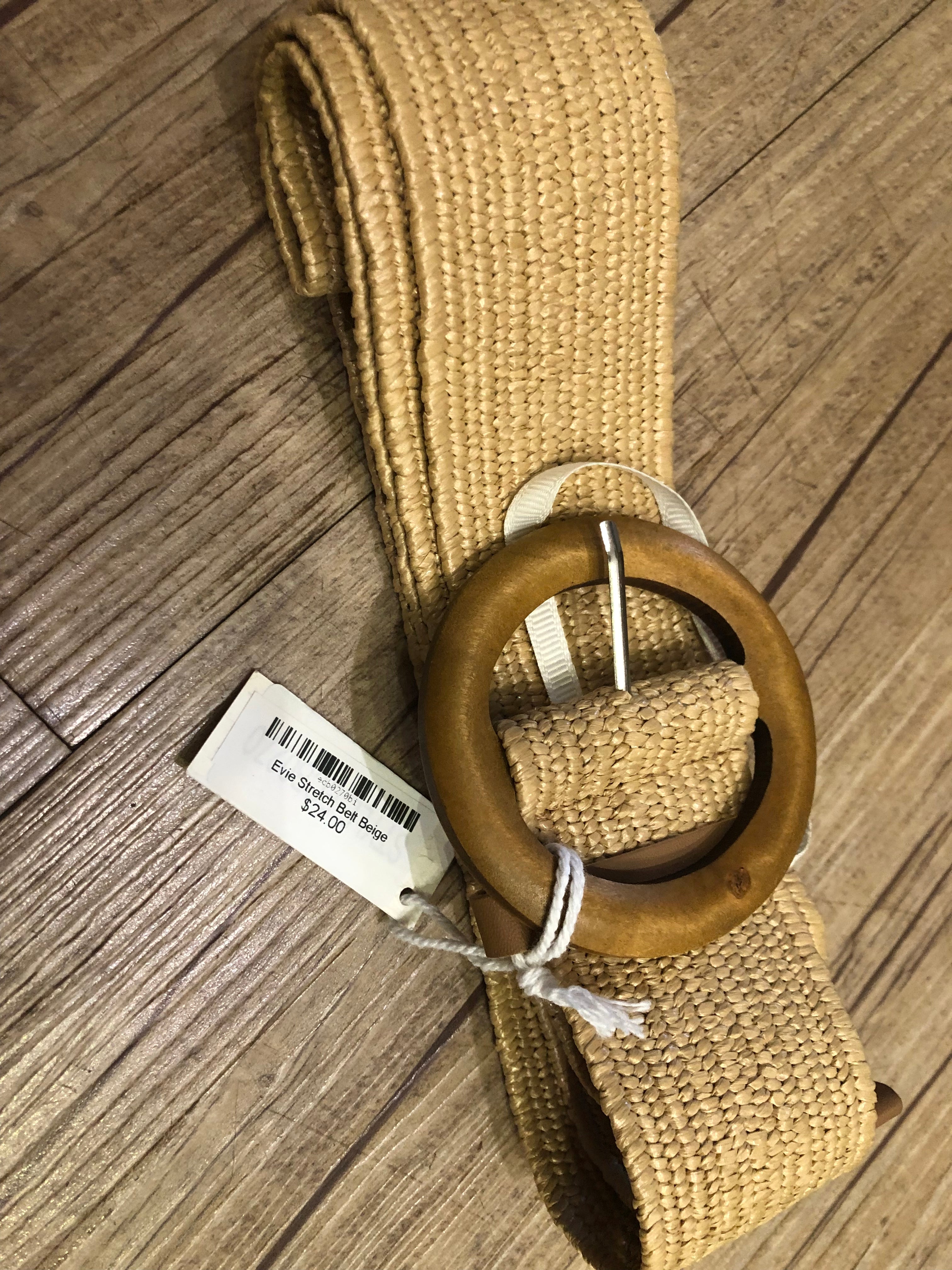 Evie Stretch Belt Beige Belts Evie Clare